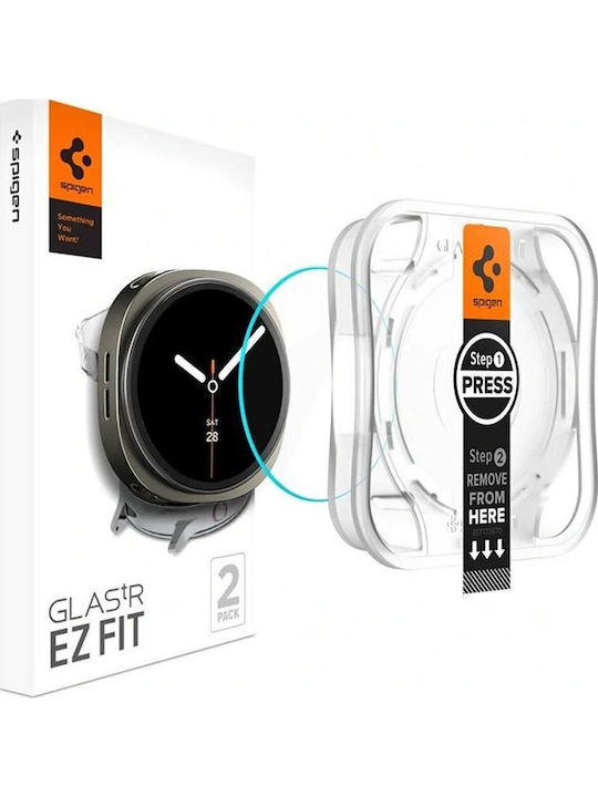 Spigen EZ Fit Tempered Glass for the Samsung Galaxy Watch 8 44mm 2pcs AGL09876