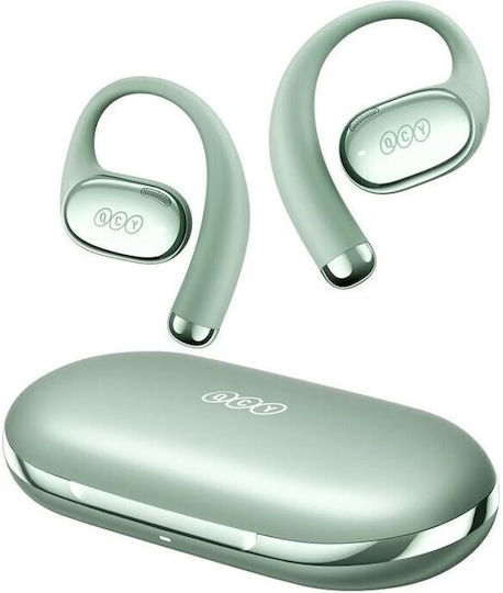 QCY Crossky R70 Open Ear Bluetooth Handsfree Ακουστικά με Αντοχή στον Ιδρώτα και Θήκη Φόρτισης Πράσινα