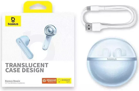 Baseus Bowie E5 Earbud Bluetooth Handsfree Ακουστικά με Θήκη Φόρτισης Μπλε