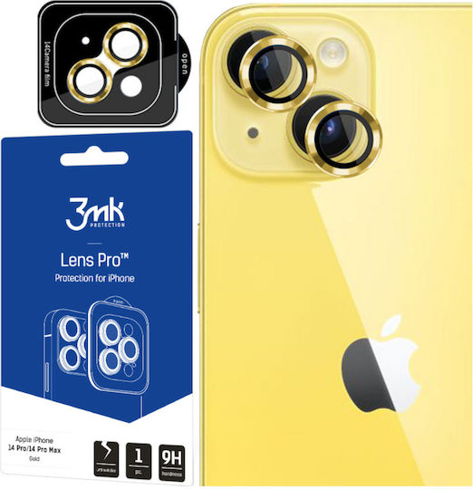 3MK Lens Protection Pro Protecție Cameră Tempered Glass Yellow pentru iPhone 14 / 14 Plus