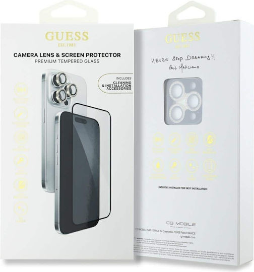 Guess Camera Protection Tempered Glass Gold for the iPhone 16 Pro Max