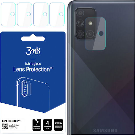 3MK Lens Protection 4pcs Camera Protection Tempered Glass Transparent for the Galaxy A71