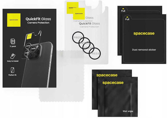 Spacecase Quickfit Προστασία Κάμερας Tempered Glass Μαύρο για το iPhone 13, iPhone 13 mini