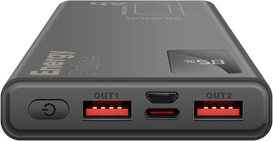 Obal:Me EnergyPulse Power Bank 10000mAh 22.5W με Θύρα USB-A και Θύρα USB-C Μαύρο