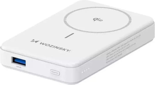 Wozinsky WLWP-10KA0Y3WS Power Bank 10000mAh 22.5W με Θύρα USB-A και Θύρα USB-C Power Delivery Λευκό