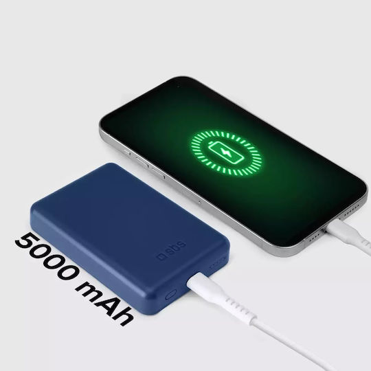 SBS MagSafe Power Bank 5000mAh 5W with USB-C Port Blue