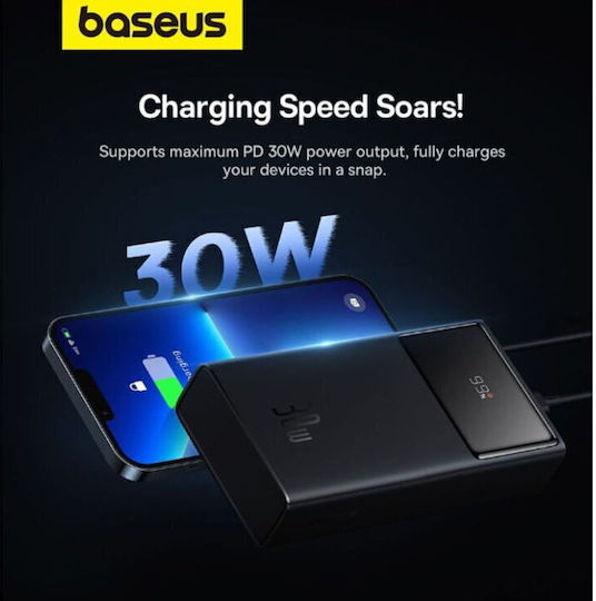 Baseus Star-lord Power Bank 10000mAh 30W with 2 USB-A Ports and USB-C Port Black