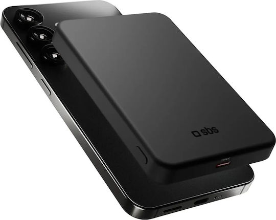 SBS Mag Power Qi2 MagSafe 5000mAh 15W με Θύρα USB-C Μαύρο