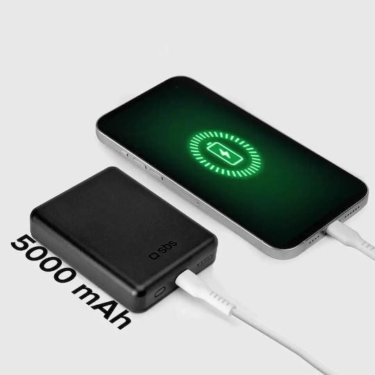 SBS MagSafe Power Bank 5000mAh 5W με Θύρα USB-C Μαύρο