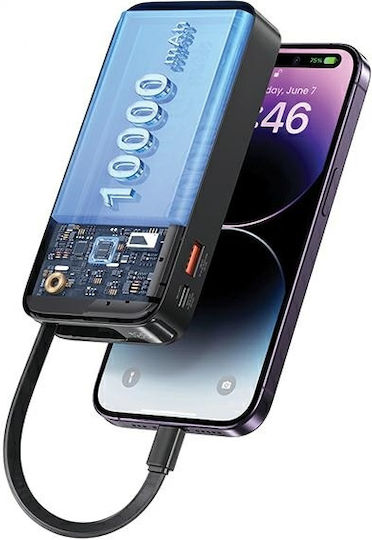 Usams CD225 Power Bank 10000mAh 20W με Θύρα USB-A και Θύρα USB-C Power Delivery Μωβ