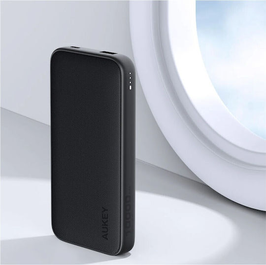 Aukey PB-Y46P USB-C cable Power Bank 10000mAh 20W με Θύρα USB-A και Θύρα USB-C Power Delivery Μαύρο