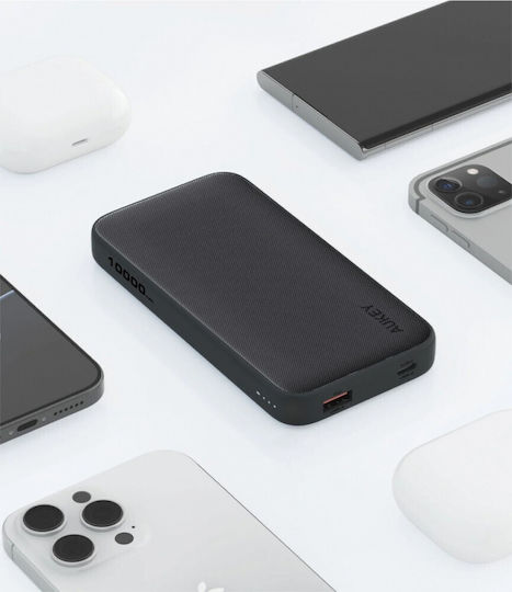 Aukey PB-Y46P USB-C cable Power Bank 10000mAh 20W με Θύρα USB-A και Θύρα USB-C Power Delivery Μαύρο