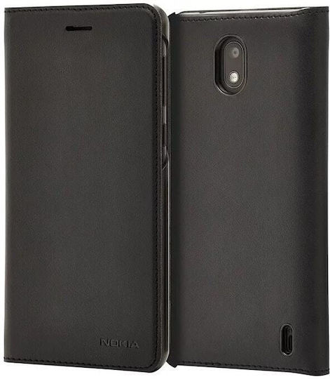 Nokia Basic Slim Flip Cover Book Δερματίνης Μαύρο (Nokia 2)