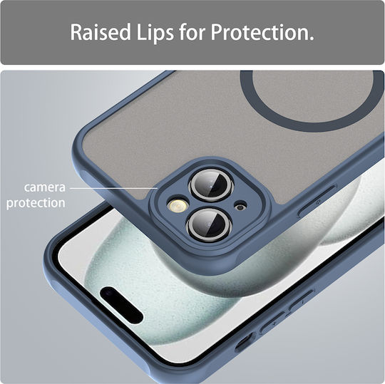 Techsuit Halofrost Ii Magsafe Umschlag Rückseite Kunststoff / Silikon Marineblau (iPhone 14)