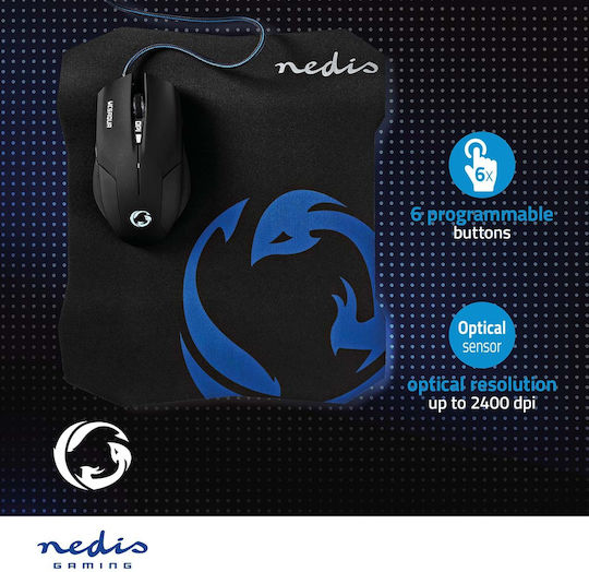 Nedis GMMP100BK Gaming Maus Schwarz