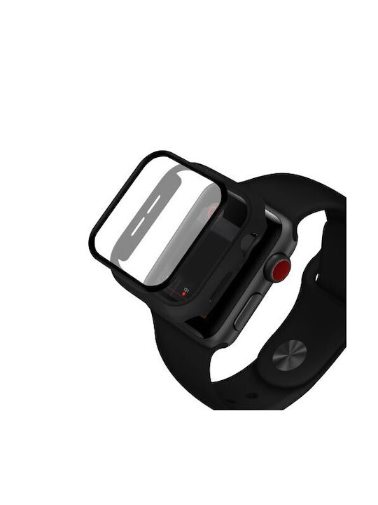 Case PC + Glass Plastic Case with Glass in Black color for Apple Watch 44mm