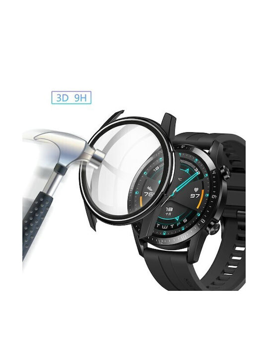 Пластмасов Калъф със Стъкло в Черен цвят за Huawei Watch GT / GT2 / GT2 Pro / GT3 Pro / Ultimate (46mm)