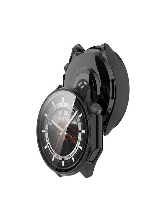 Πλαστική Θήκη με Τζαμάκι σε Μαύρο χρώμα για OnePlus Watch 3 Πλαστική Θήκη με Τζαμάκι σε Μαύρο χρώμα για OnePlus Watch 3