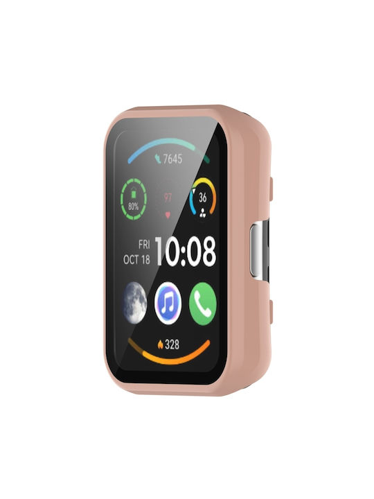Πλαστική Θήκη με Τζαμάκι σε Ροζ χρώμα για το Huawei Watch Fit 2 / Fit 2 Active Πλαστική Θήκη με Τζαμάκι σε Ροζ χρώμα για το Huawei Watch Fit 2 / Fit 2 Active