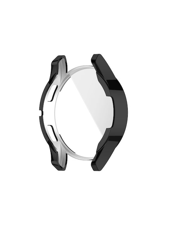 Carcasă de Silicon cu Sticlă în culoarea Negru pentru Galaxy Watch 4 44mm
