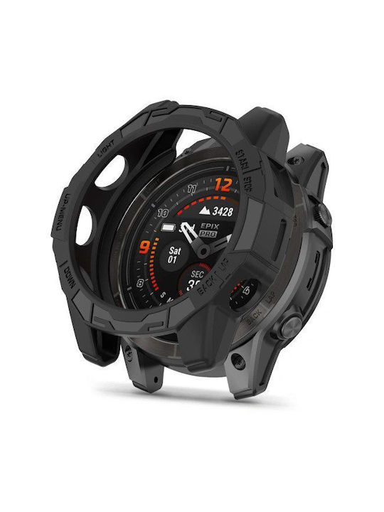 Tech-Protect Defense Πλαστική Θήκη σε Μαύρο χρώμα για Garmin Fenix 8 (47 mm)
