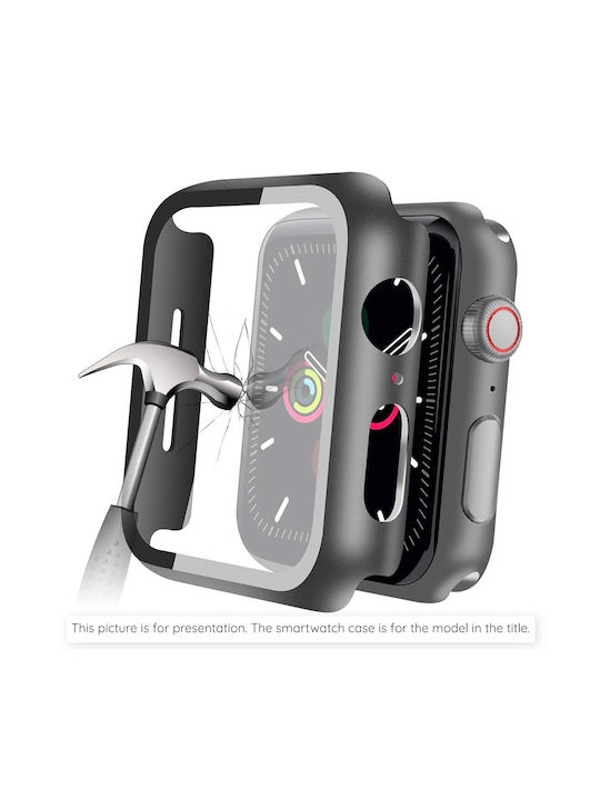 Techsuit Plastic Case with Glass in Black color for Samsung Galaxy Watch4, Galaxy Watch5 (40mm)