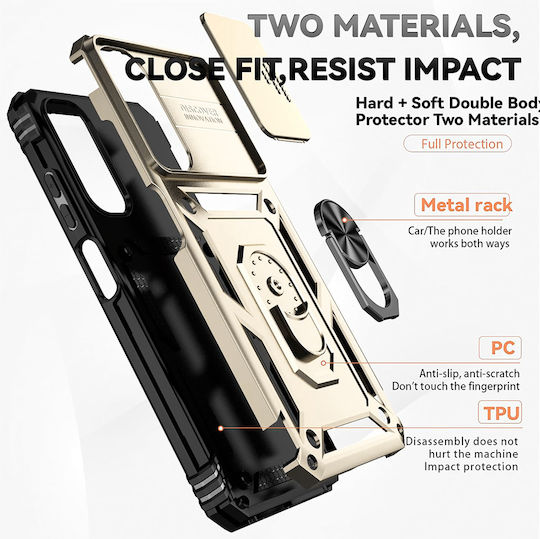 Techsuit Camshield Series Back Cover Silicone Gold (Oppo A5 Pro)