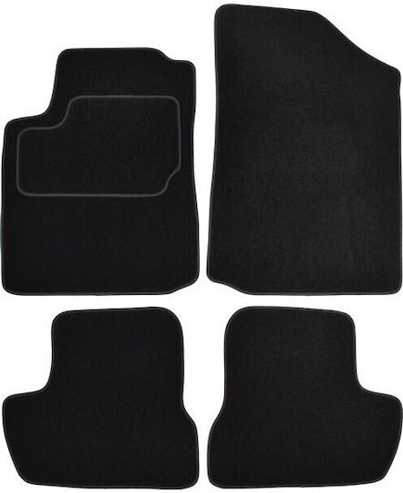 Custopol Σετ Μπροστινά και Πίσω Πατάκια 4τμχ για Citroen C2 2003–2009 Μαύρα