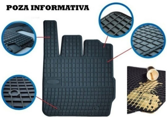 Set Covorașe Față și Spate 4buc din Furtun pentru Seat Ibiza Skoda Fabia Volkswagen Polo Negre