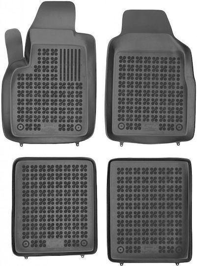 Rezaw Plast Set of Front and Rear Mats 4pcs Tray Type for Fiat Panda 2003-2012 Black