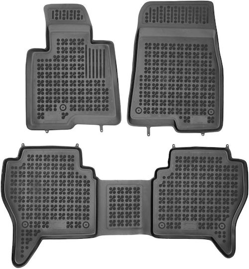 Rezaw Plast Комплект Предни и Задни Постелки 3бр от Маркуч за Mitsubishi Пайеро 2000-2006 Черен / Черно