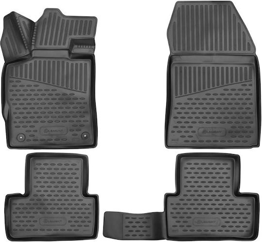 Novline Set of Front and Rear Mats 4pcs Tray Type for Hyundai Tucson 2020 Black