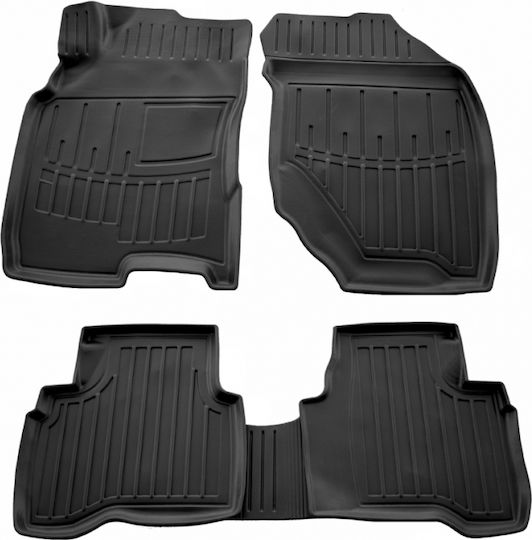 Race Axion Set of Front and Rear Mats 5pcs Tray Type for Nissan X-Trail 2001-2007 Black