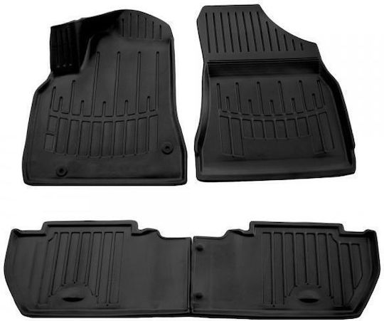 Race Axion Set of Front and Rear Mats 4pcs Tray Type for Peugeot Partner Citroen Berlingo 2008-2018 Black