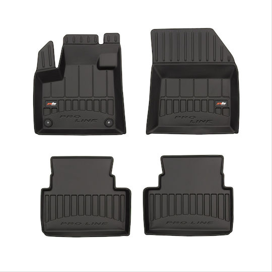 Frogum Set of Front and Rear Mats 4pcs Tray Type for Citroen C5 Aircross 2018 Black