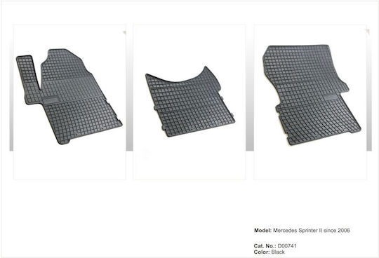 Frogum Set of Front and Rear Mats 3pcs for Mercedes-Benz Sprinter Volkswagen Crafter 2006 Black