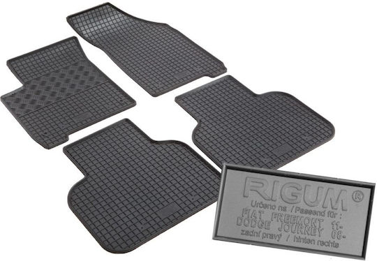 Rigum Set of Front and Rear Mats 4pcs for Fiat Freemont 2008-2020 Black