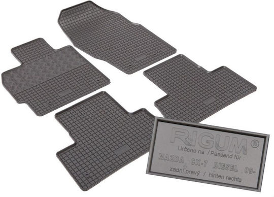 Rigum Set of Front and Rear Mats 4pcs for Mazda CX-7 2009+ Black