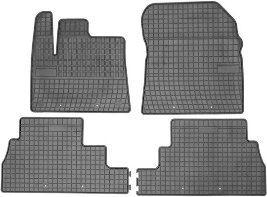 Frogum Set of Front and Rear Mats 4pcs for Peugeot Rifter Citroen Berlingo 2018 Black