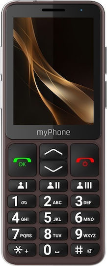 MyPhone Bueno LTE Dual SIM (48/128MB) Κινητό με Μεγάλα Κουμπιά (Αγγλικό Μενού) Praline Brown