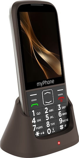 MyPhone Halo 4 Plus LTE Dual SIM Κινητό με Μεγάλα Κουμπιά (Αγγλικό Μενού) Praline Brown