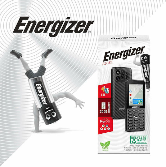 Energizer E288S Dual SIM (500MB/4GB) Mobile with Buttons Black