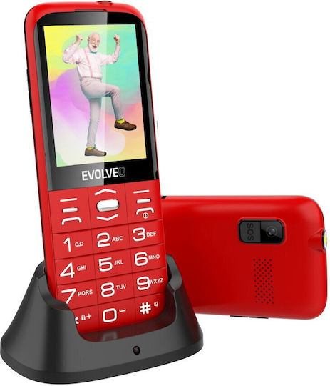 Evolveo EasyPhone XO Dual SIM Κινητό με Μεγάλα Κουμπιά Κόκκινο