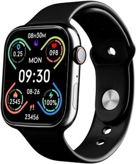 XO M50 Aluminium 44mm Smartwatch με Παλμογράφο (Μαύρο)