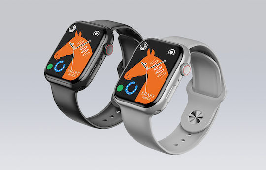 XO M50 Aluminium 44mm Smartwatch με Παλμογράφο (Μαύρο)