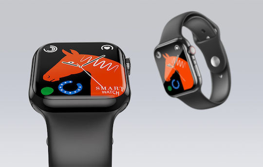 XO M50 Aluminium 44mm Smartwatch με Παλμογράφο (Μαύρο)