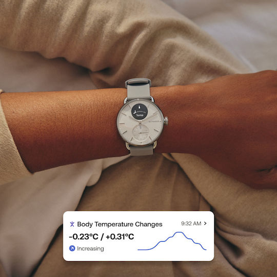 Withings ScanWatch 2 Stainless Steel 38mm Waterproof with Heart Rate Monitor (Pearl White)