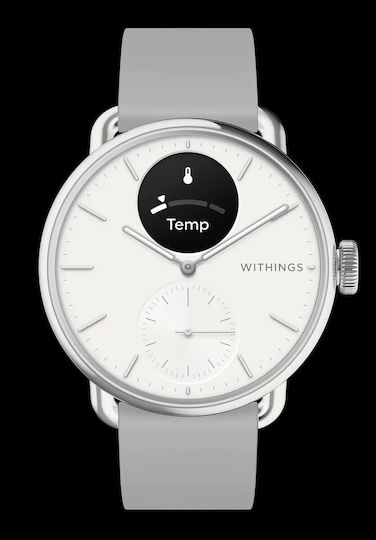 Withings ScanWatch 2 Stainless Steel 38mm Waterproof with Heart Rate Monitor (Pearl White)