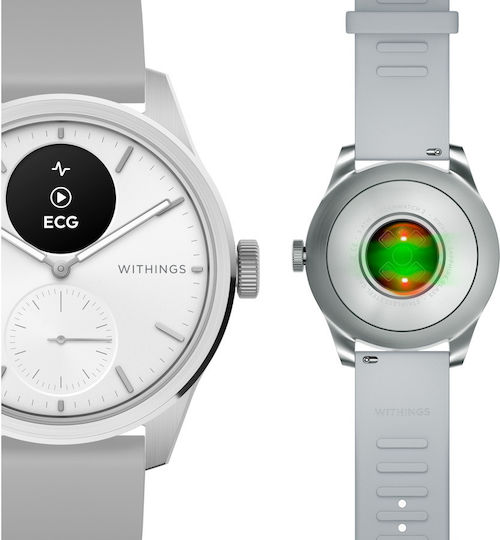 Withings ScanWatch 2 Stainless Steel 42mm Αδιάβροχο με Παλμογράφο (Λευκό)