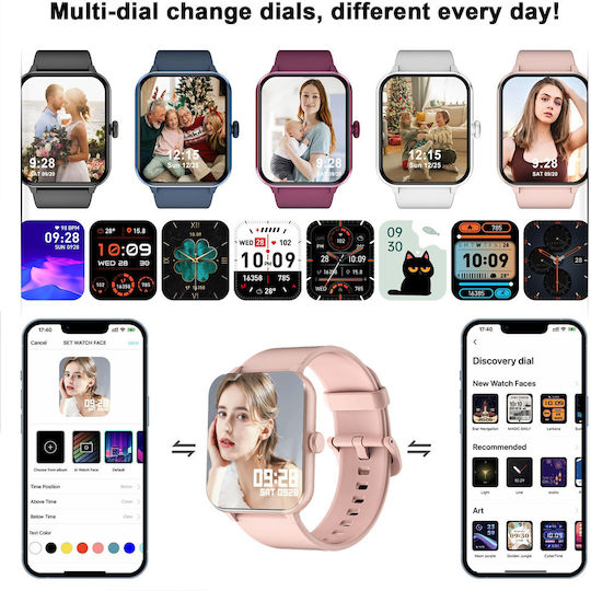 BlackView R50 45mm Smartwatch με Παλμογράφο (Ροζ)